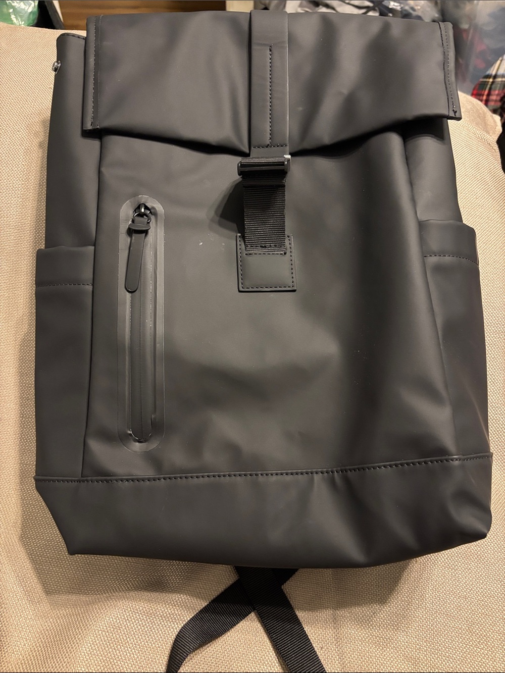 Zara Rubberized Flap Backpack